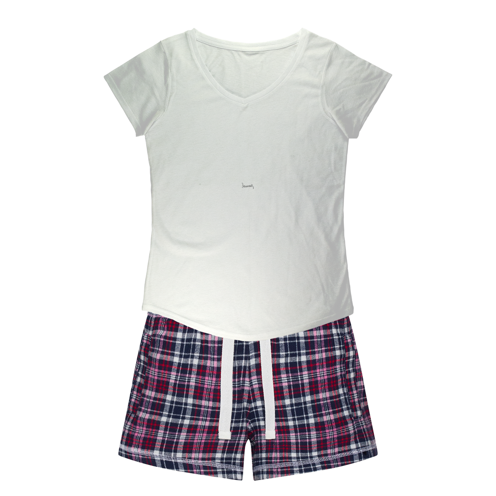 Lucha Times (White) Women's Pajamas w/ Flannel Shorts