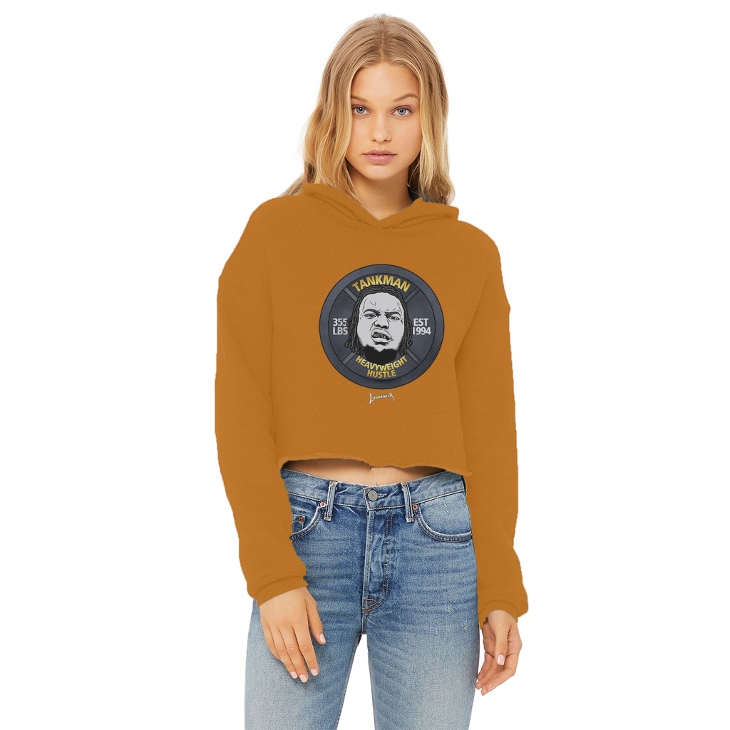 Calvin Tankman (USA) "Heavyweight Hustle" Women's Wear Crop Top Hoodie