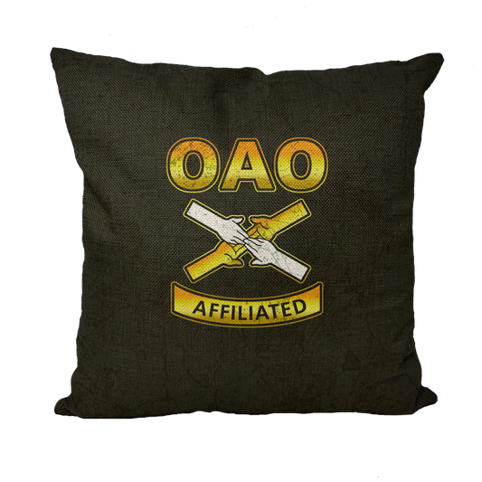 Over All Obstacles (USA) "Coat of Arms" Throw Pillow