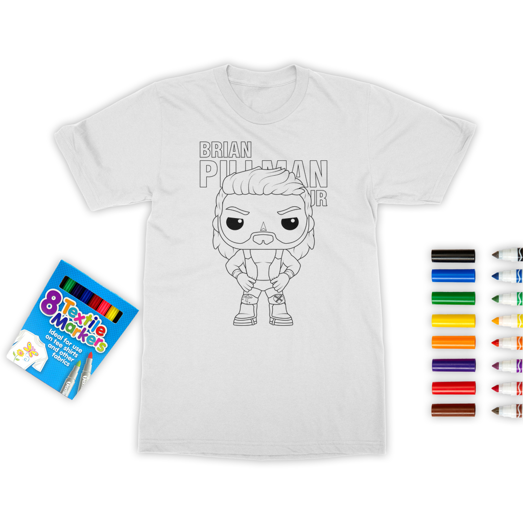 Brian Pillman Jr. (USA) "Lil Pillman" Color Me! Tee with Marker Set