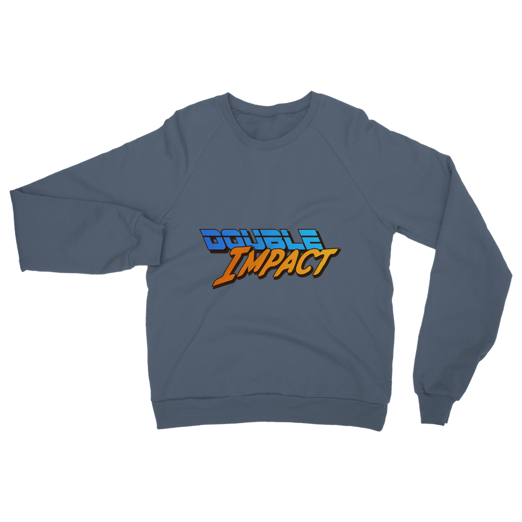 Double Impact (USA) Blue and Orange Unisex Sweatshirt