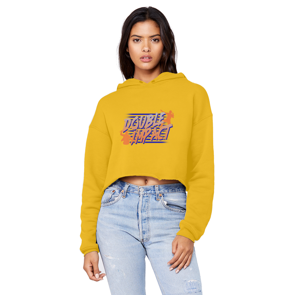 Double Impact (USA) "Logo" Unisex Crop Top Boyfriend Hoodie