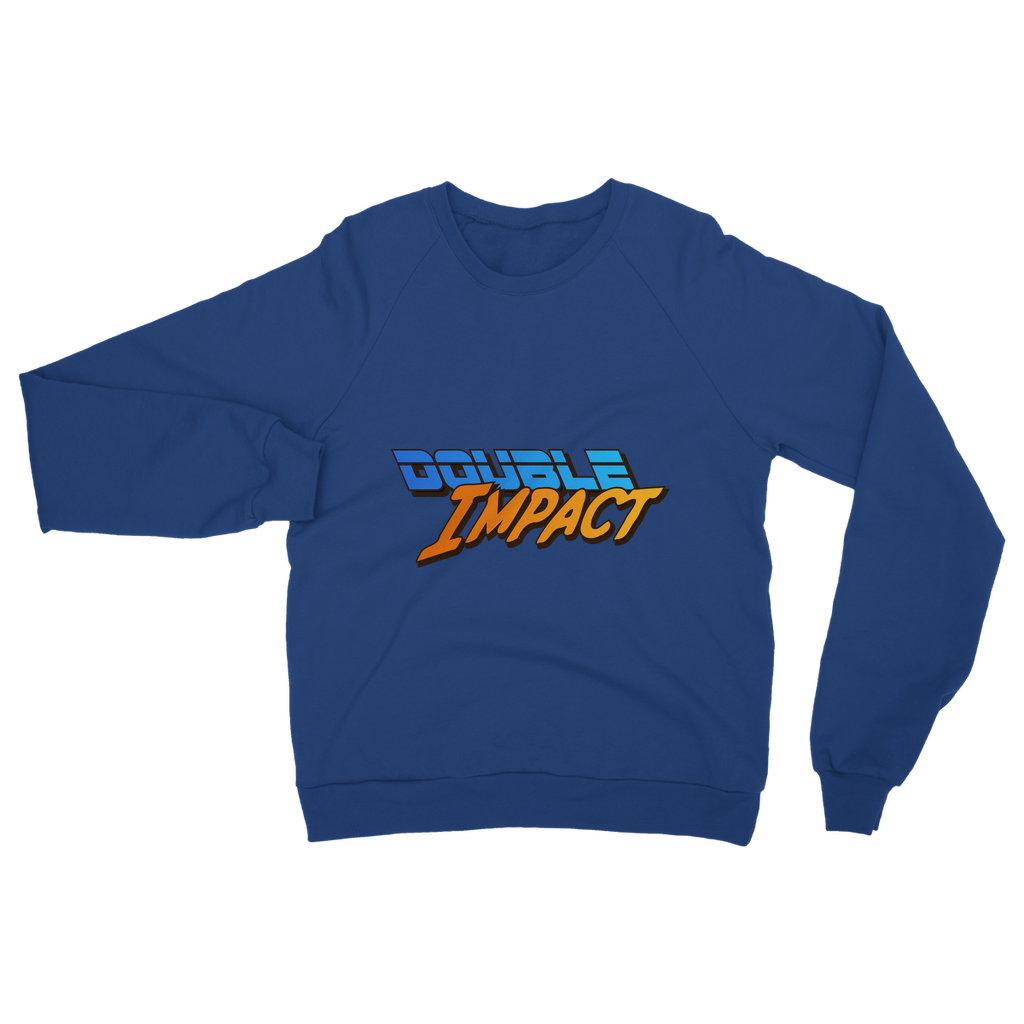 Double Impact (USA) Blue and Orange Unisex Sweatshirt