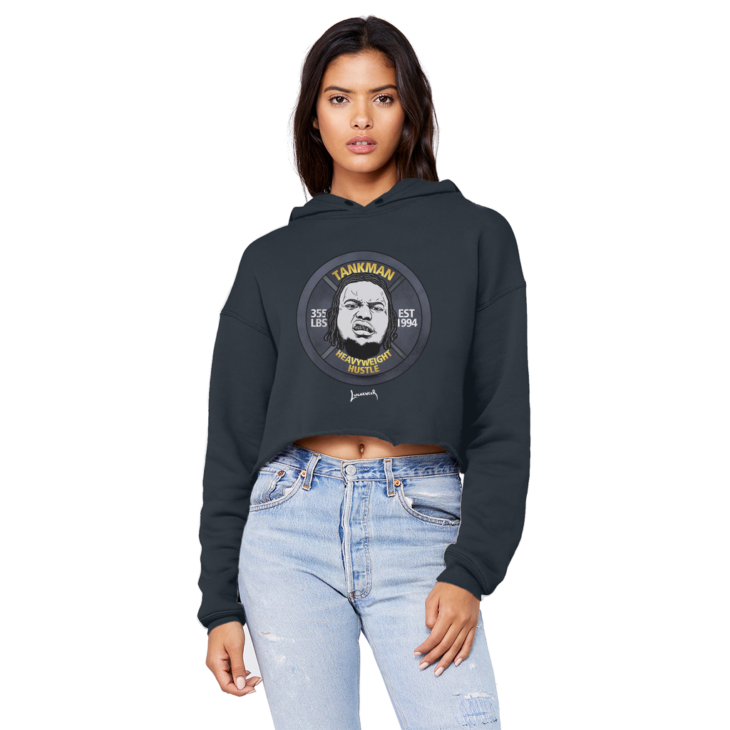 Calvin Tankman (USA) "Heavyweight Hustle" Unisex Crop Top Boyfriend Hoodie