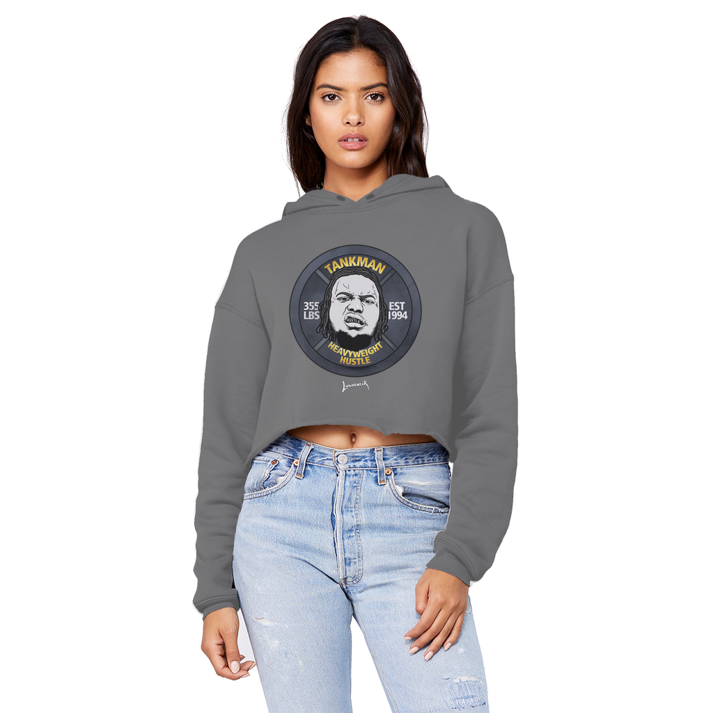 Calvin Tankman (USA) "Heavyweight Hustle" Unisex Crop Top Boyfriend Hoodie
