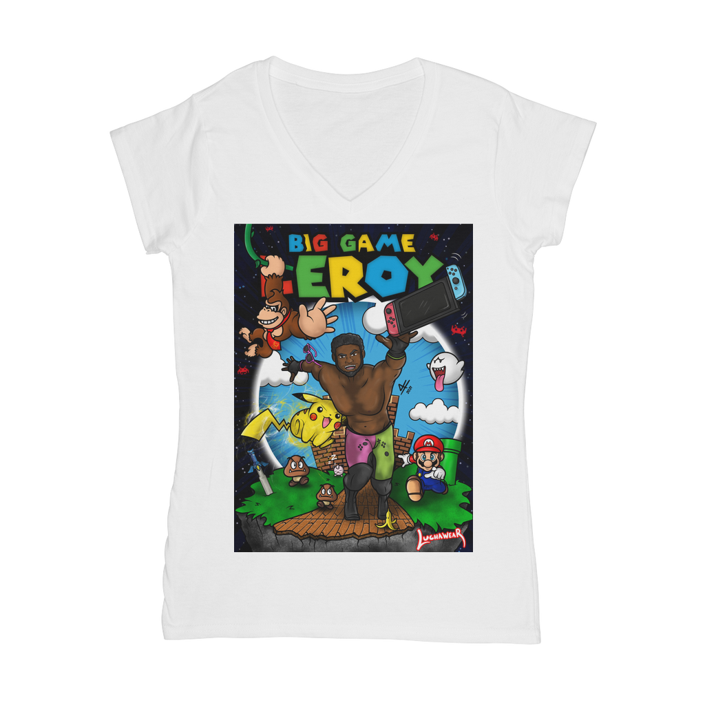 Get your game on! (USA) "Leroy Green" Women's Wear V-Neck T-Shirt