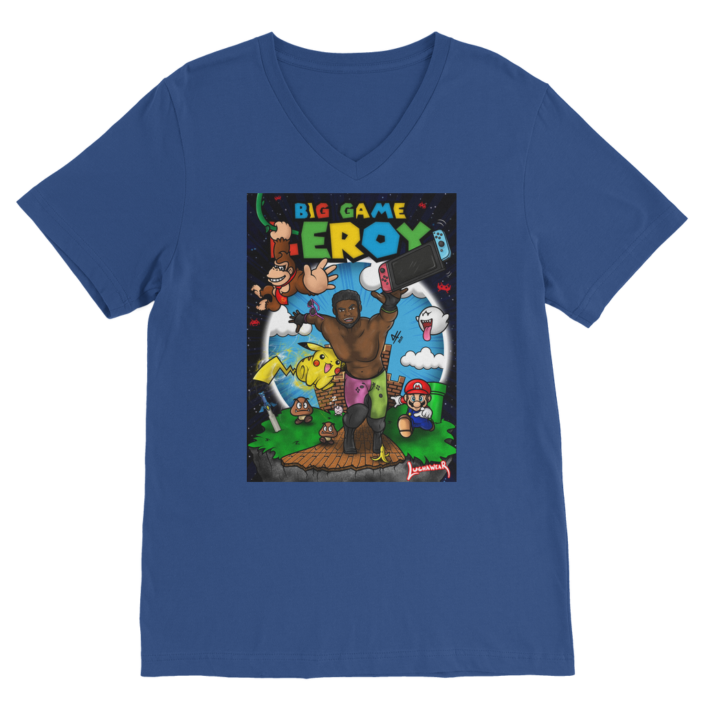 Get your game on! (USA) "Leroy Green" V Neck Tee