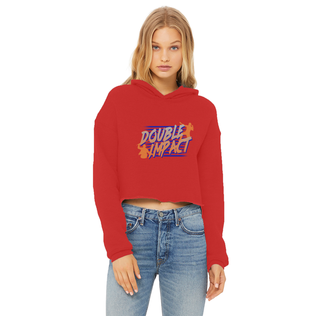 Double Impact (USA) "Logo" Women's Wear Crop Top Hoodie
