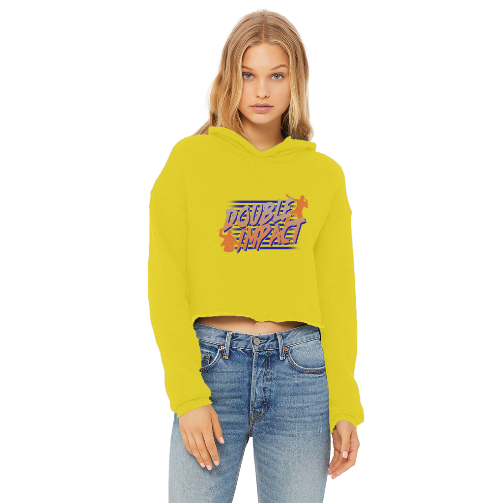 Double Impact (USA) "Logo" Women's Wear Crop Top Hoodie