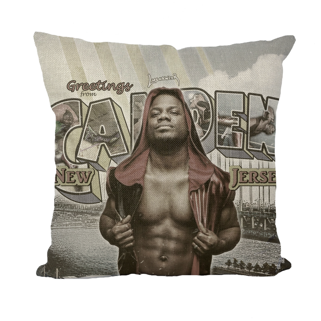 Desean Pratt (USA) "Greetings from Camden" Throw Pillow with Insert