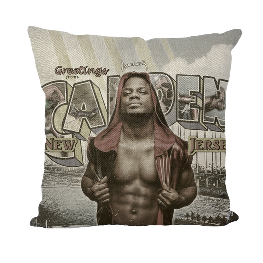 Desean Pratt (USA) "Greetings from Camden" Throw Pillow with Insert