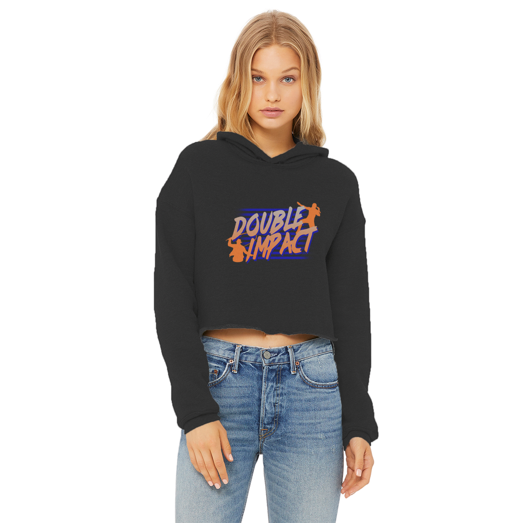 Double Impact (USA) "Logo" Women's Wear Crop Top Hoodie
