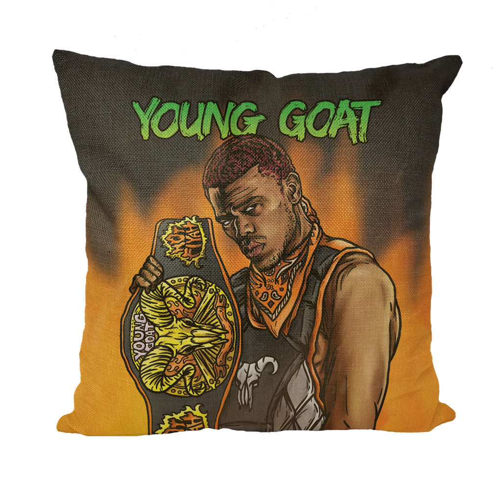 Myron Reed (USA) "Young Goat" Throw Pillow