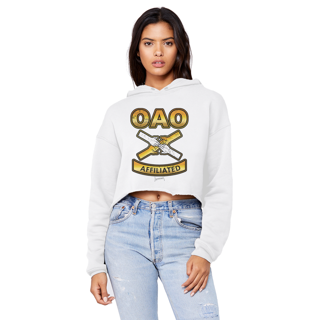 Over All Obstacles (USA) "Coat of Arms" Unisex Crop Top Boyfriend Hoodie