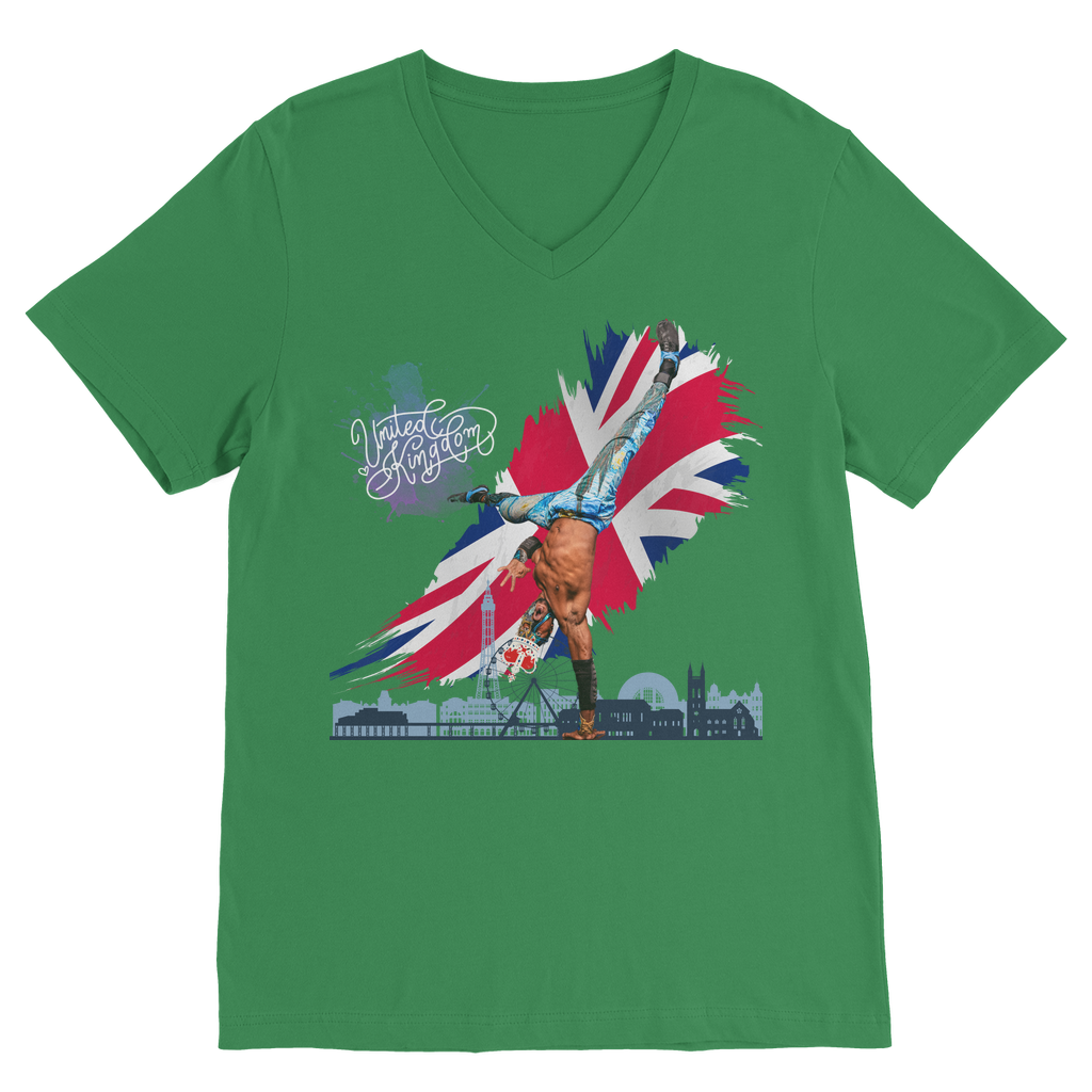 "Van Go to UK" - Aerial Van Go V Neck Tee