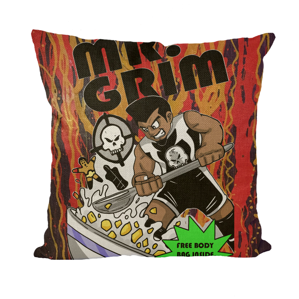 MR. Grim "Special Cereal" (USA) Throw Pillow