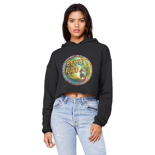 "Bike the World" Bobby Flaco - USaA Unisex Crop Top Boyfriend Hoodie