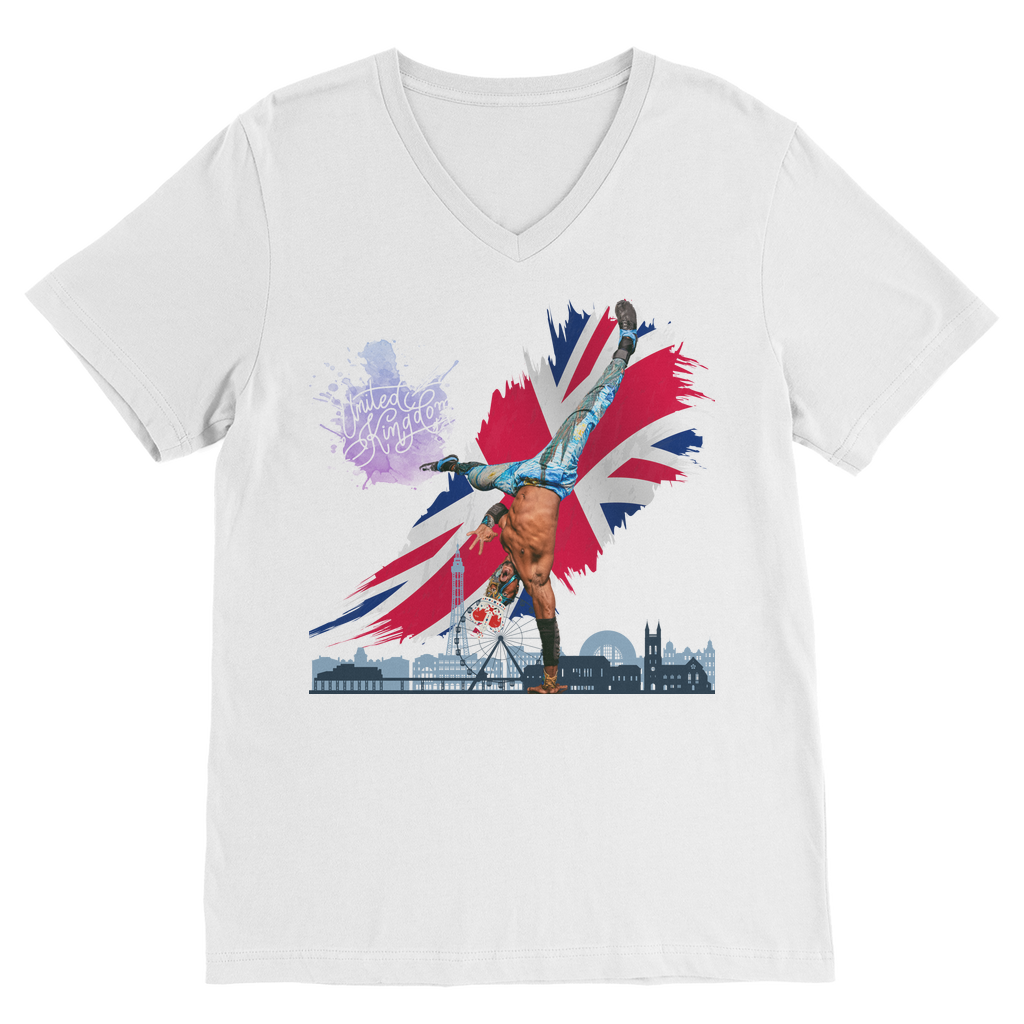 "Van Go to UK" - Aerial Van Go V Neck Tee