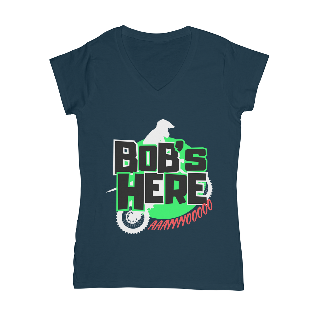 "Bob's Here" Bobby Flaco - USA Women's Wear V-Neck T-Shirt