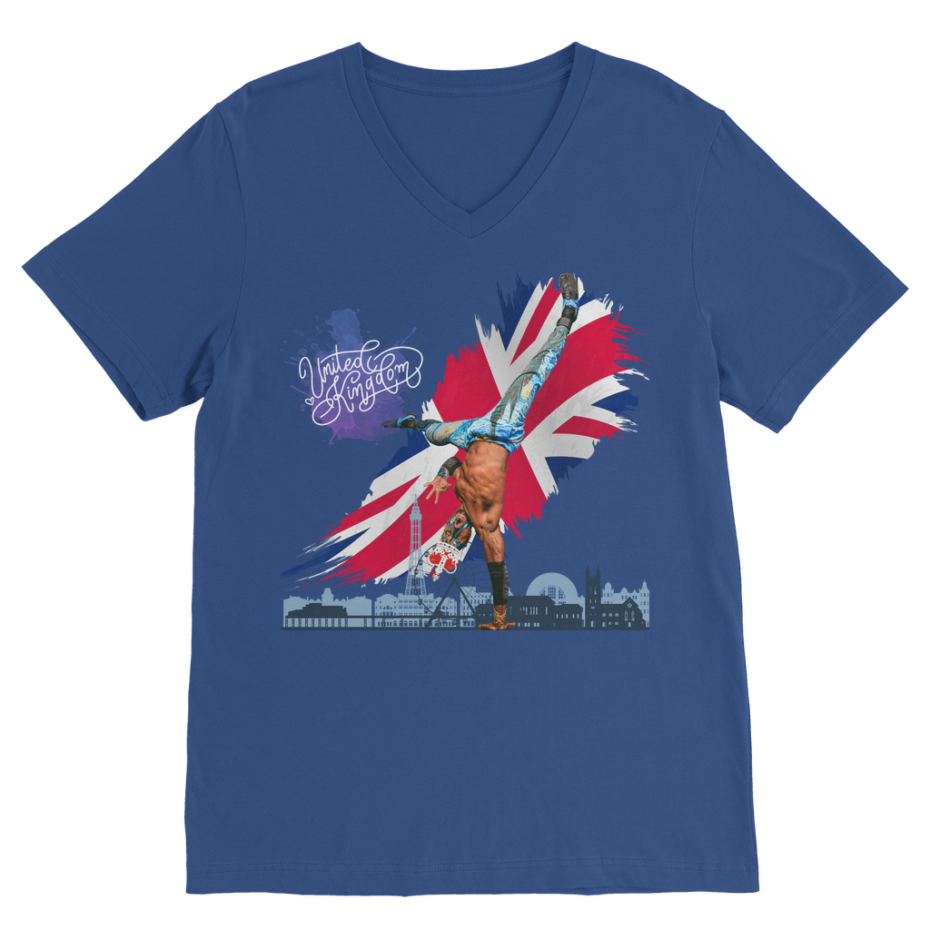 "Van Go to UK" - Aerial Van Go V Neck Tee