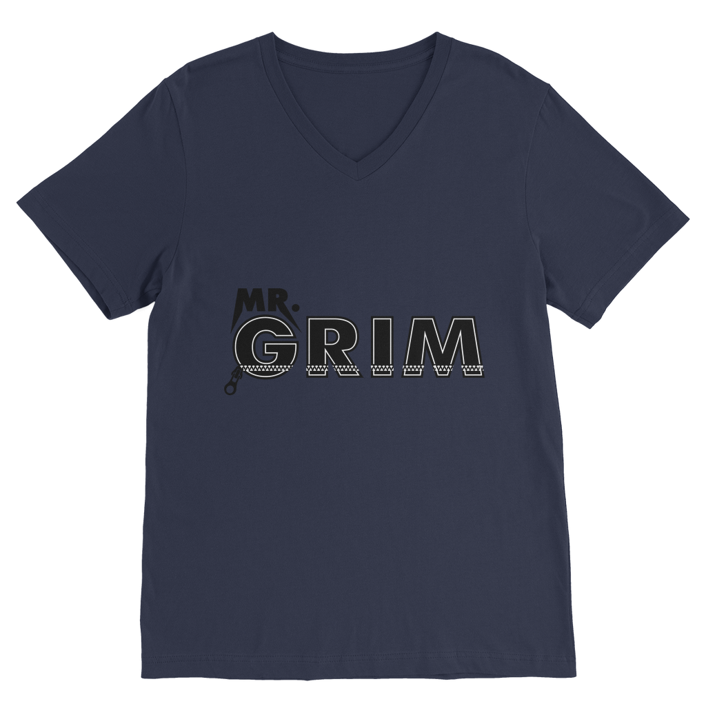 MR. Grim "Zipped Up" Unisex V Neck Tee