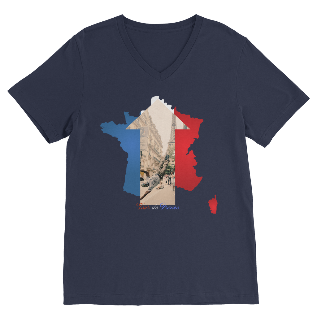 Tour de France Unisex V Neck Tee