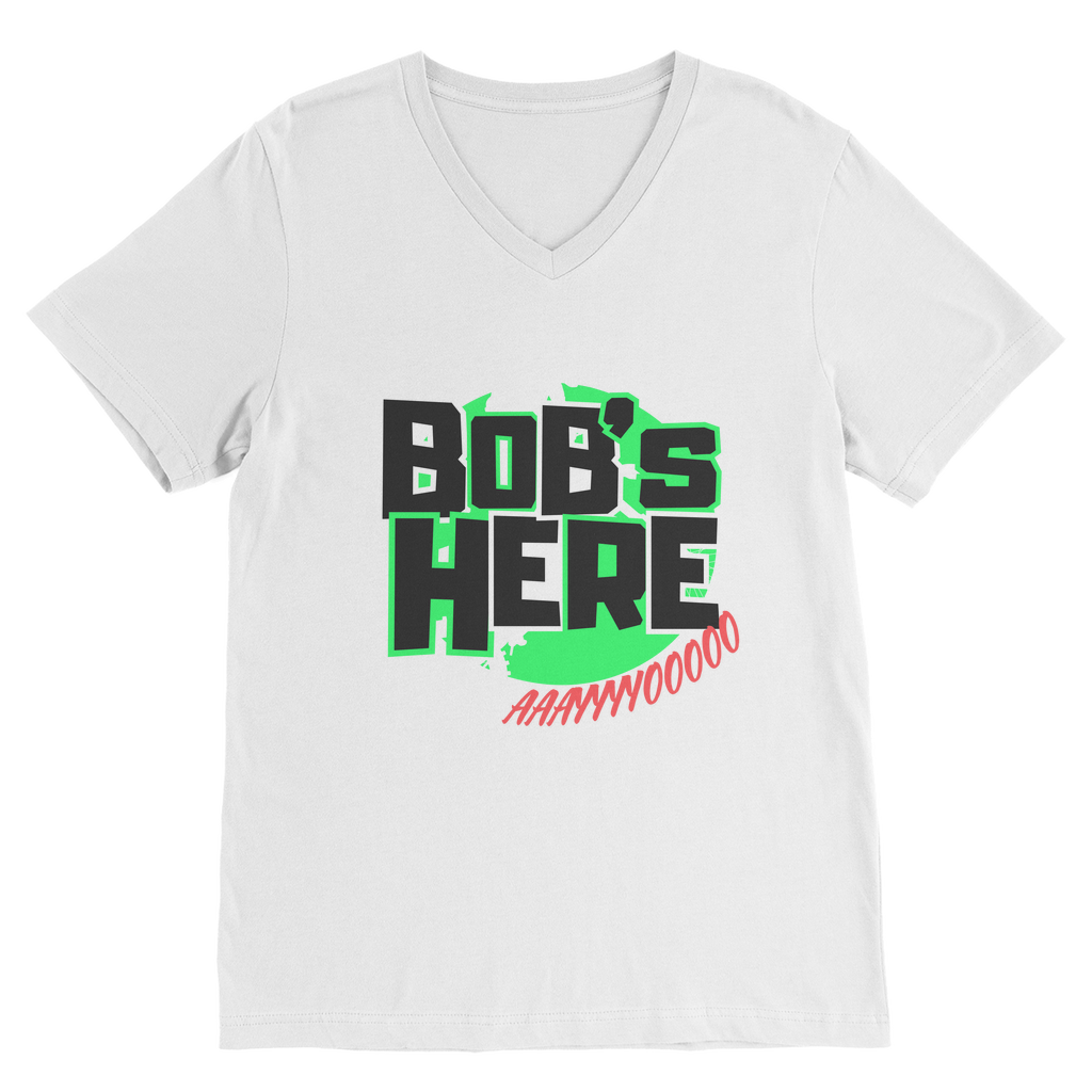 "Bob's Here" Bobby Flaco - USA Unisex V Neck Tee
