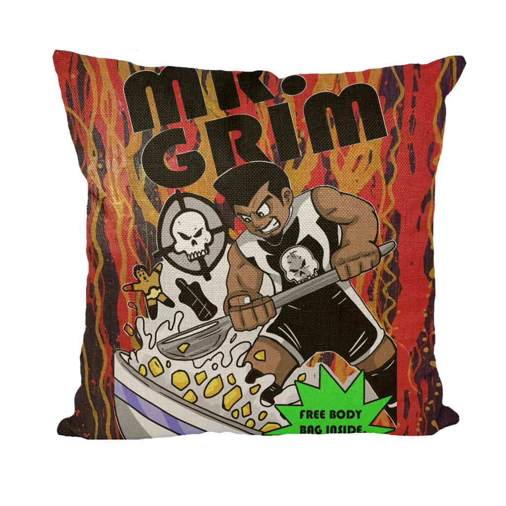 MR. Grim "Special Cereal" (USA) Throw Pillow