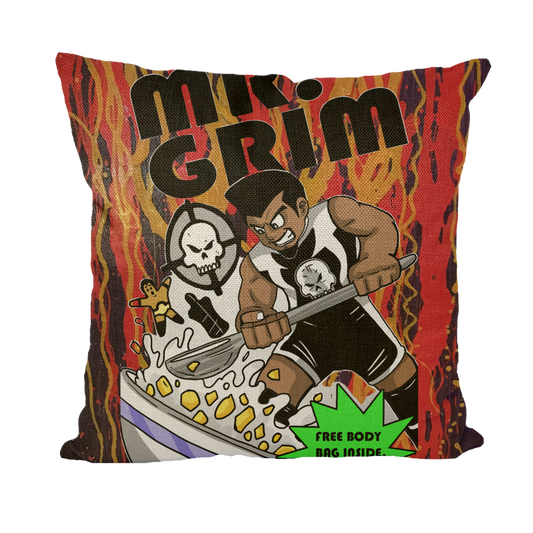 MR. Grim "Special Cereal" (USA) Throw Pillow