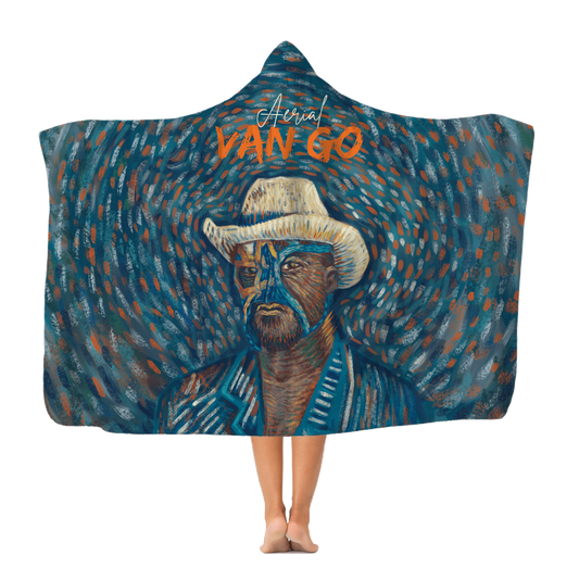"Self Portrait" - Aerial Van Go (USA) Hooded Blanket