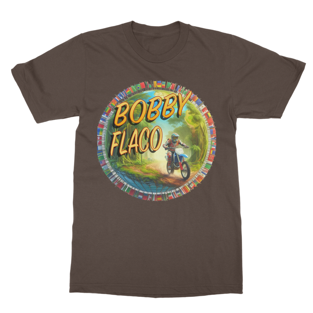 "Bike the World" Bobby Flaco - USaA Unisex Heavy Cotton Tee