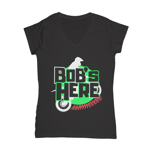 "Bob's Here" Bobby Flaco - USA Women's Wear V-Neck T-Shirt