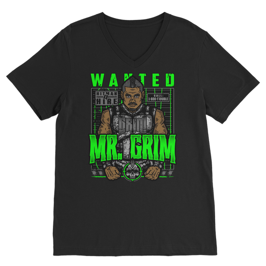 MR. Grim "Wanted" Unisex V Neck Tee