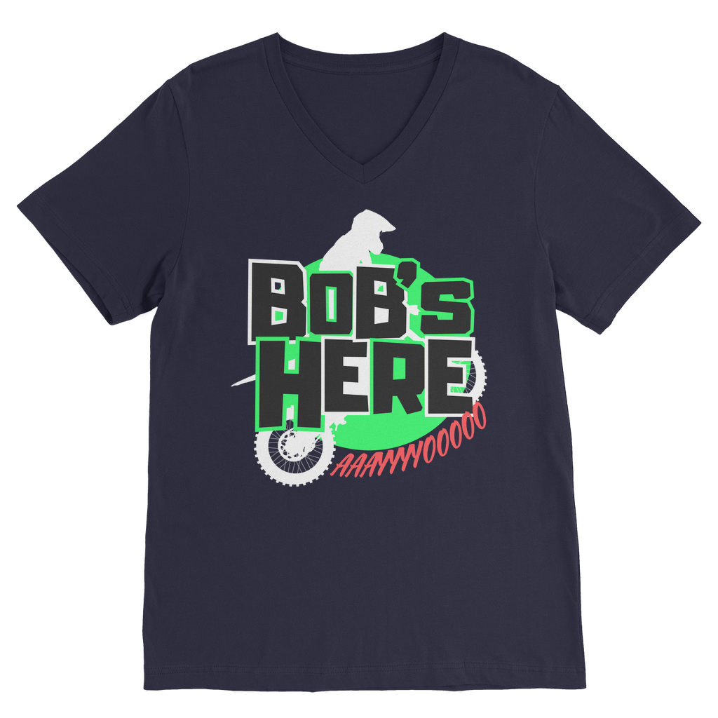 "Bob's Here" Bobby Flaco - USA V Neck Tee