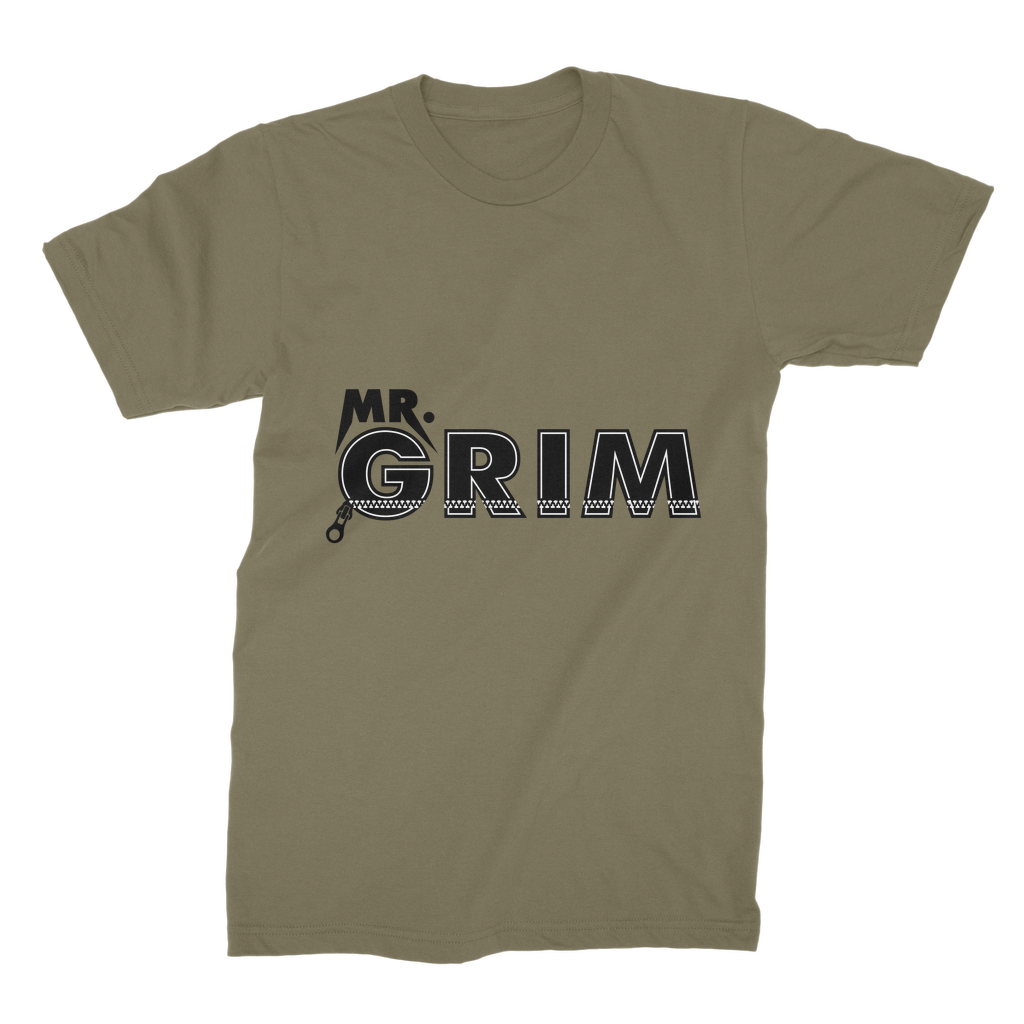 MR. Grim "Zipped Up" Premium Jersey Adult T-Shirt