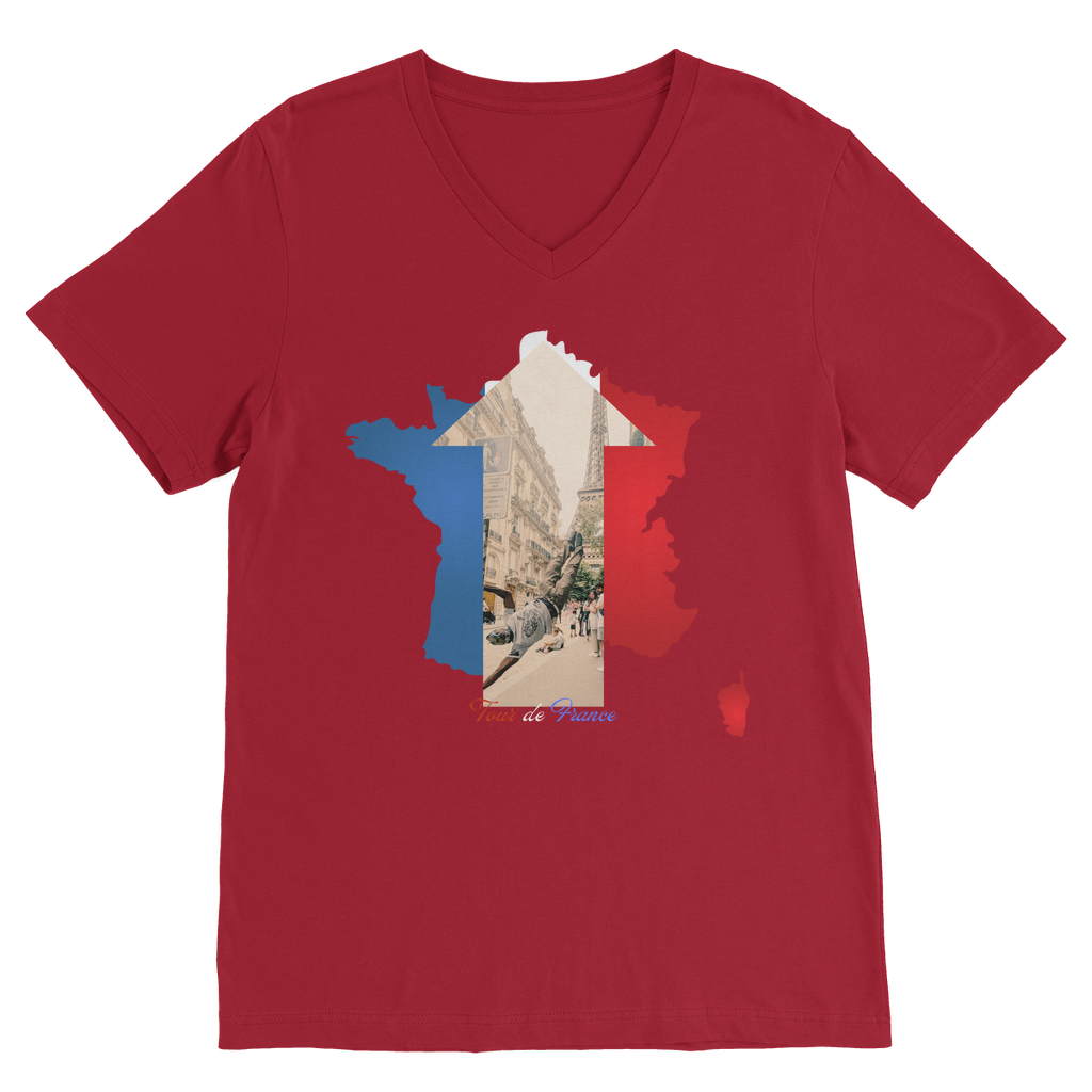 Tour de France Unisex V Neck Tee