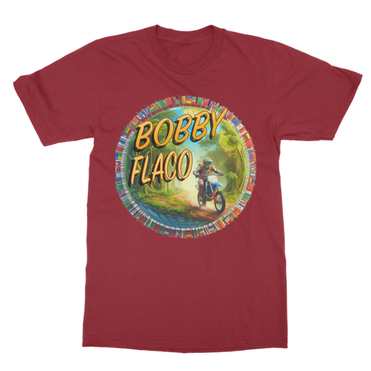 "Bike the World" Bobby Flaco - USaA Unisex Heavy Cotton Tee