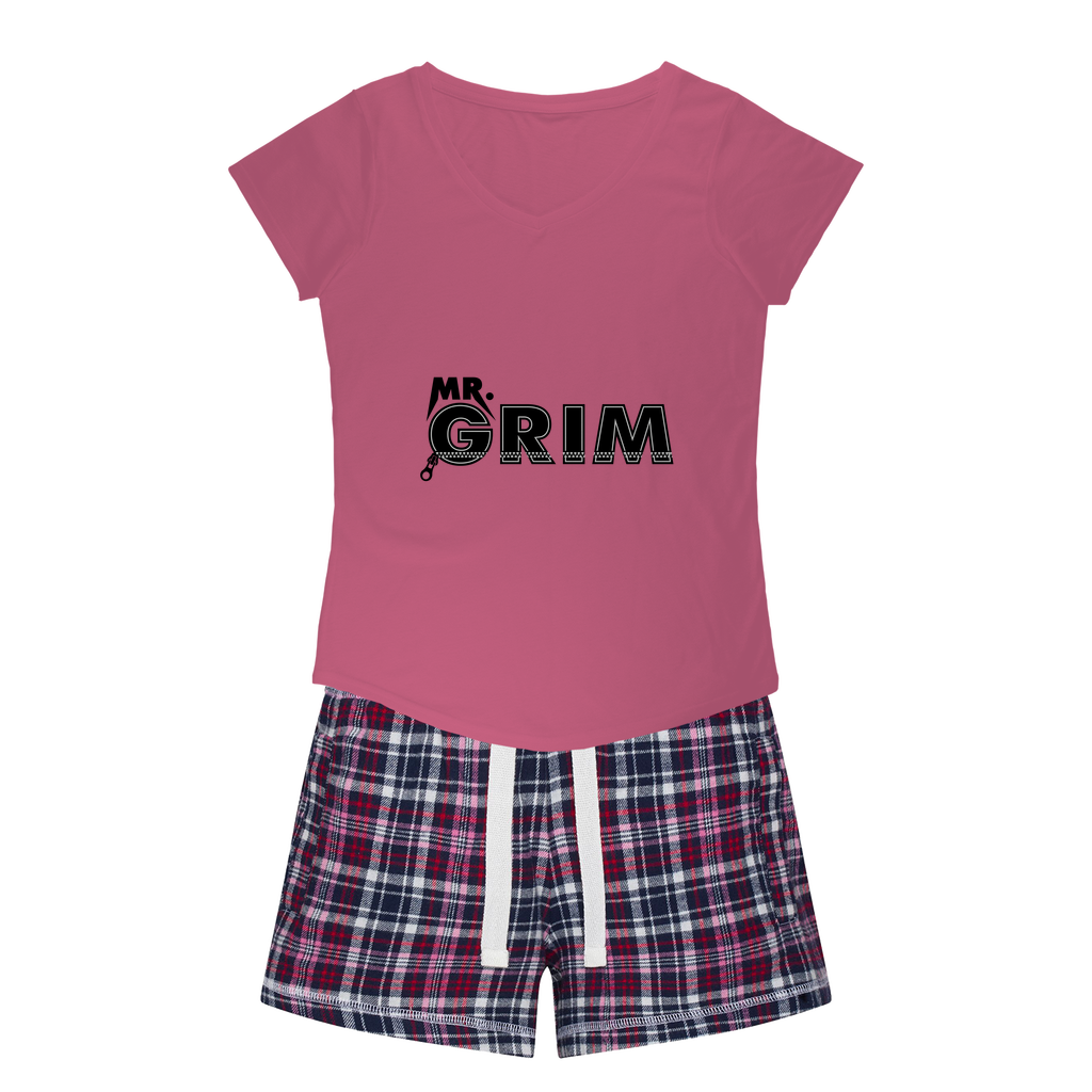 MR. Grim "Zipped Up" Women's Pajamas w/ Flannel Shorts