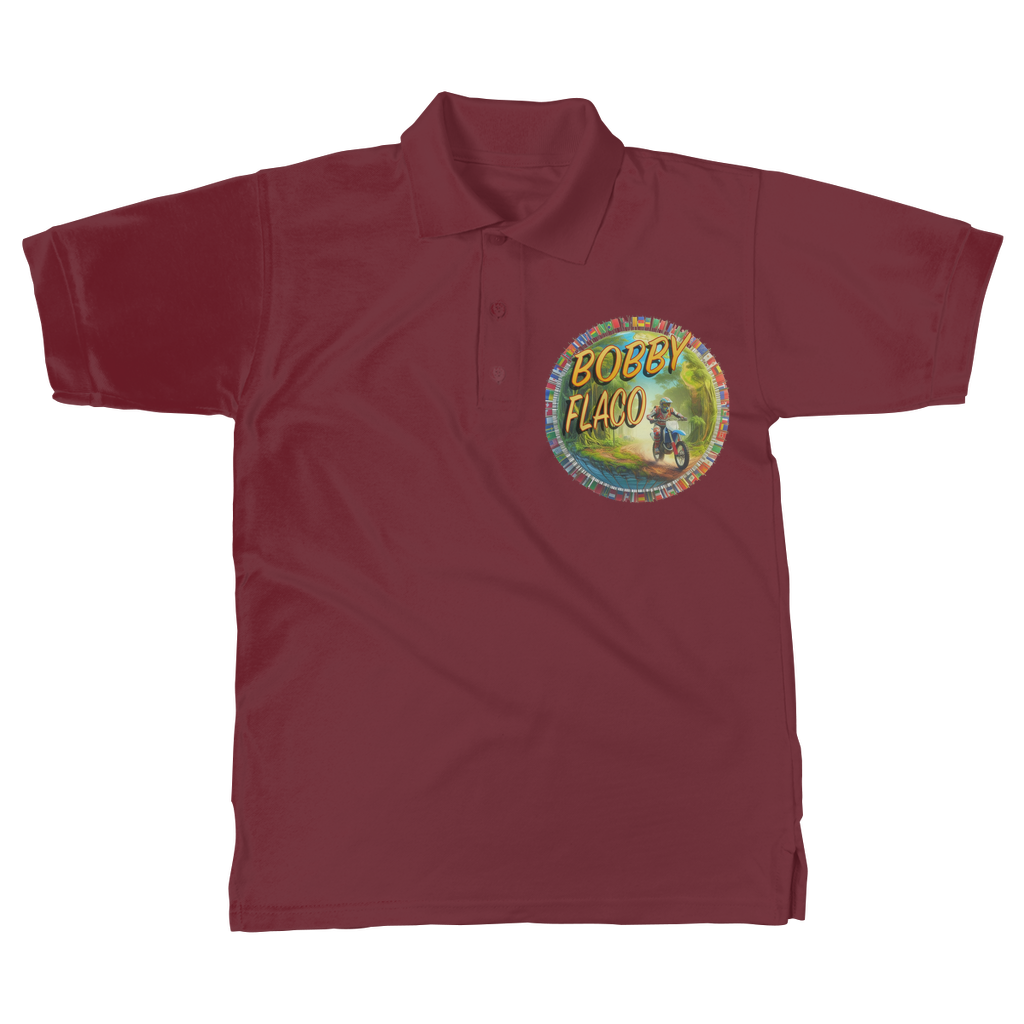 "Bike the World" Bobby Flaco - USaA Unisex Adult Polo Shirt