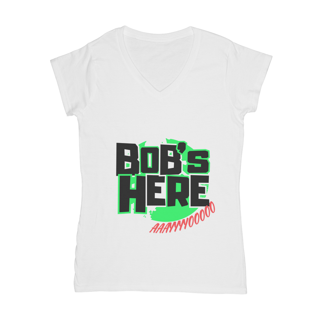 "Bob's Here" Bobby Flaco - USA Women's Wear V-Neck T-Shirt