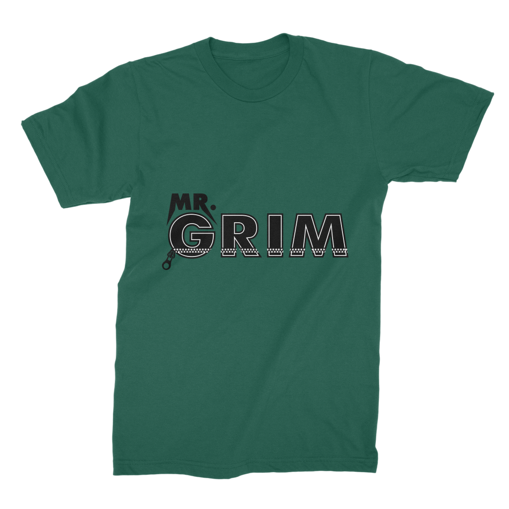 MR. Grim "Zipped Up" Premium Jersey Adult T-Shirt