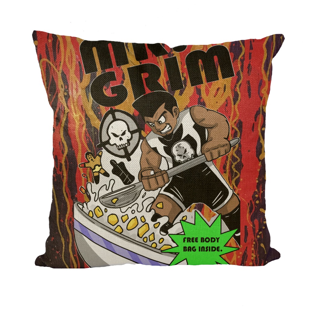 MR. Grim "Special Cereal" (USA) Throw Pillow with Insert