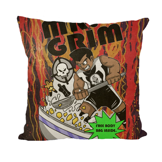 MR. Grim "Special Cereal" (USA) Throw Pillow with Insert