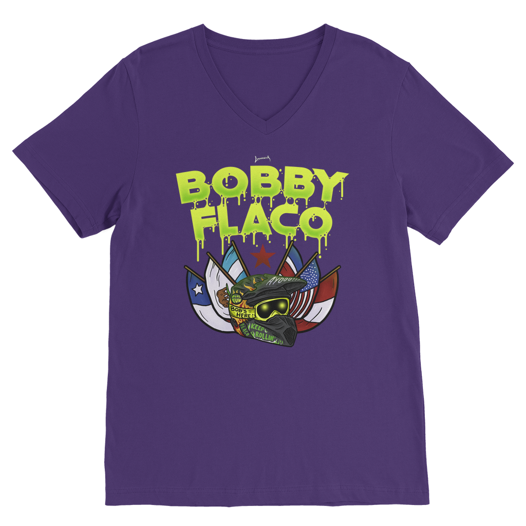 Bobby Flaco (USA) "World Tour" V Neck Tee