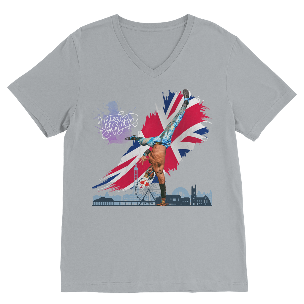 "Van Go to UK" - Aerial Van Go V Neck Tee