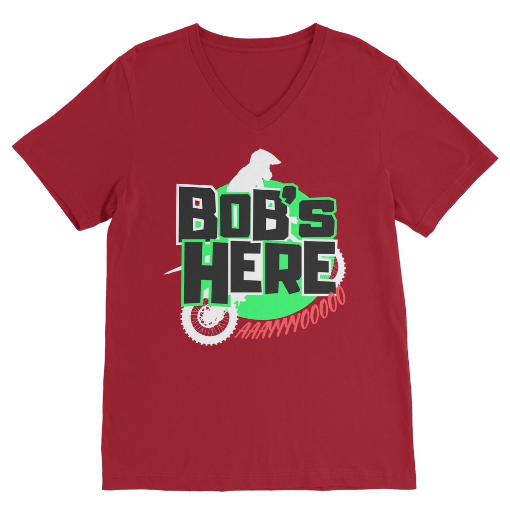 "Bob's Here" Bobby Flaco - USA Unisex V Neck Tee