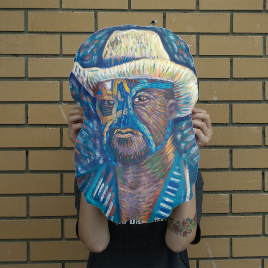 "Self Portrait" - Aerial Van Go (USA) Giant Face Cushion