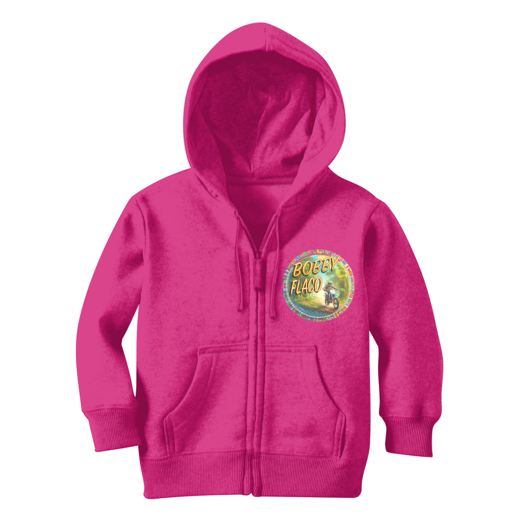 "Bike the World" Bobby Flaco - USaA Youthwear Zip Hoodie