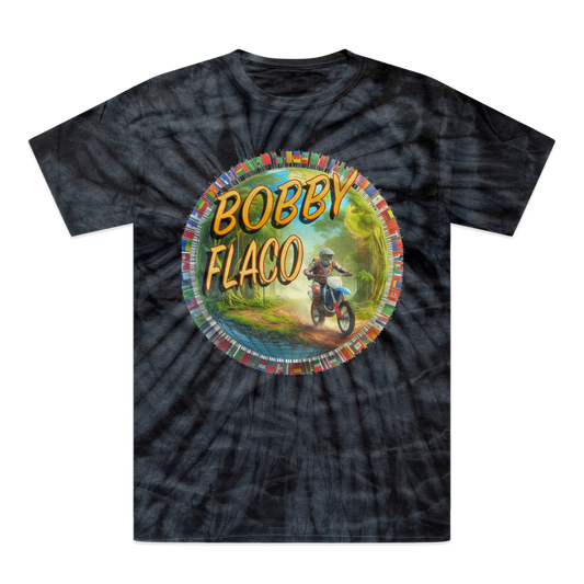 "Bike the World" Bobby Flaco - USaA Tonal Spider Tie-Dye T-Shirt