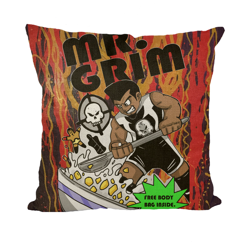 MR. Grim "Special Cereal" (USA) Throw Pillow with Insert